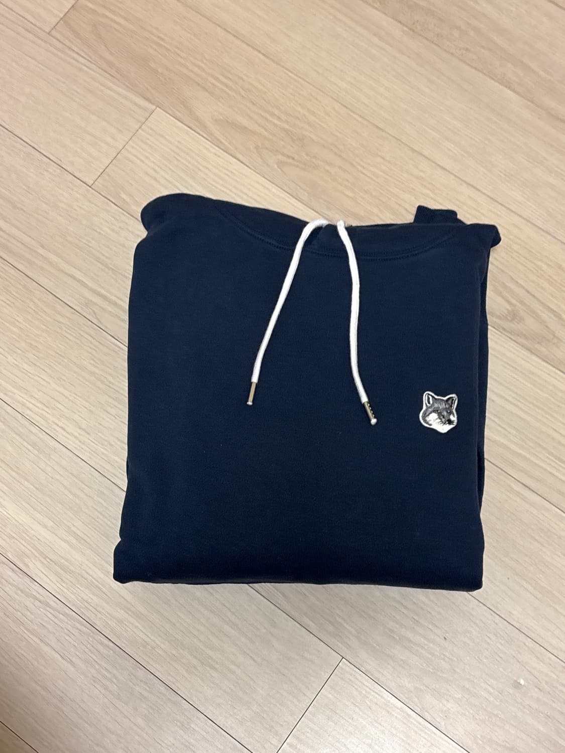 메종 키츠네 그레이 폭스 헤드 패치 클래식 후드 네이비 상품이미지3