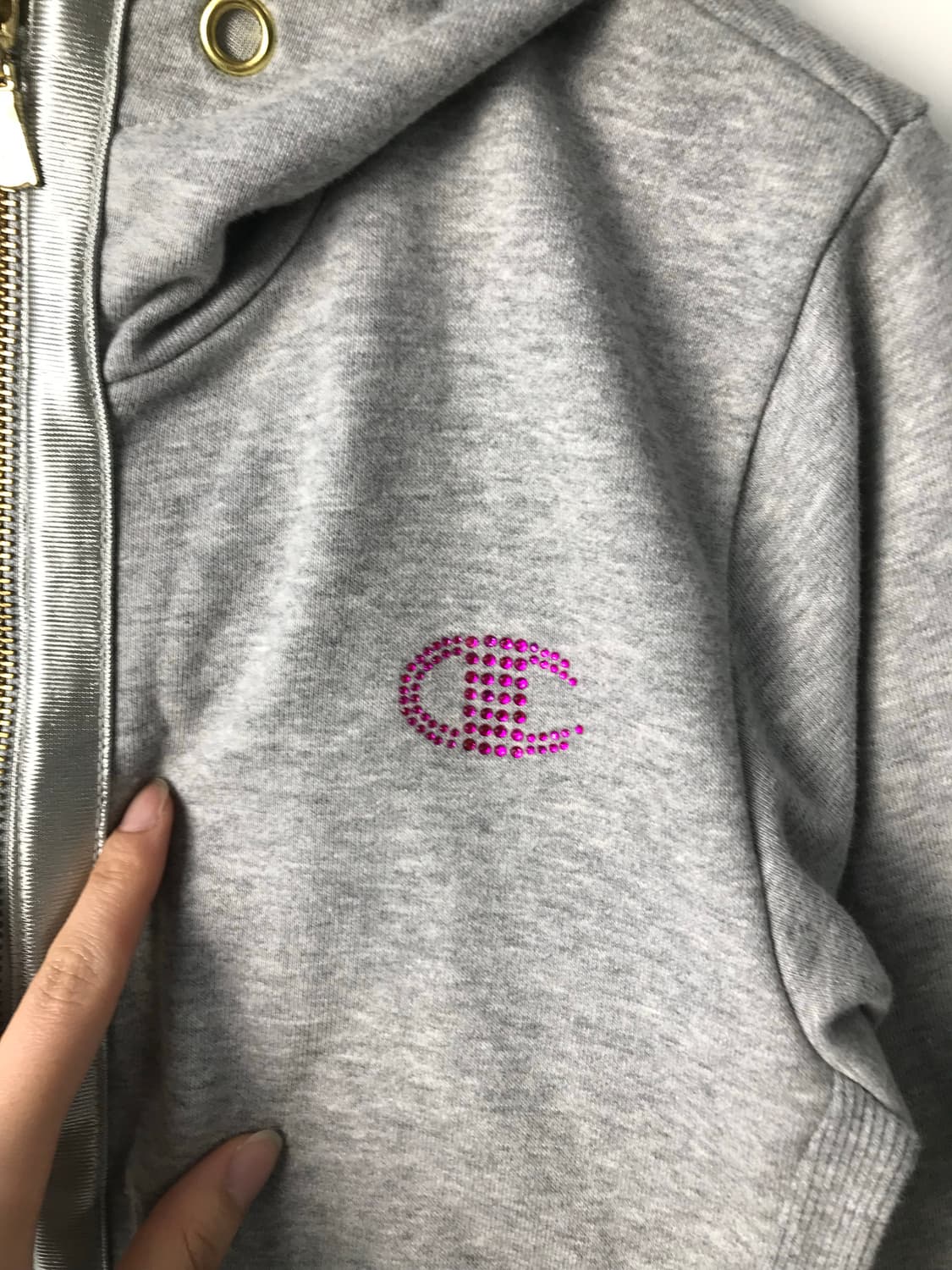 챔피온 일판 큐빅로고 그레이 후드집업  상품이미지4