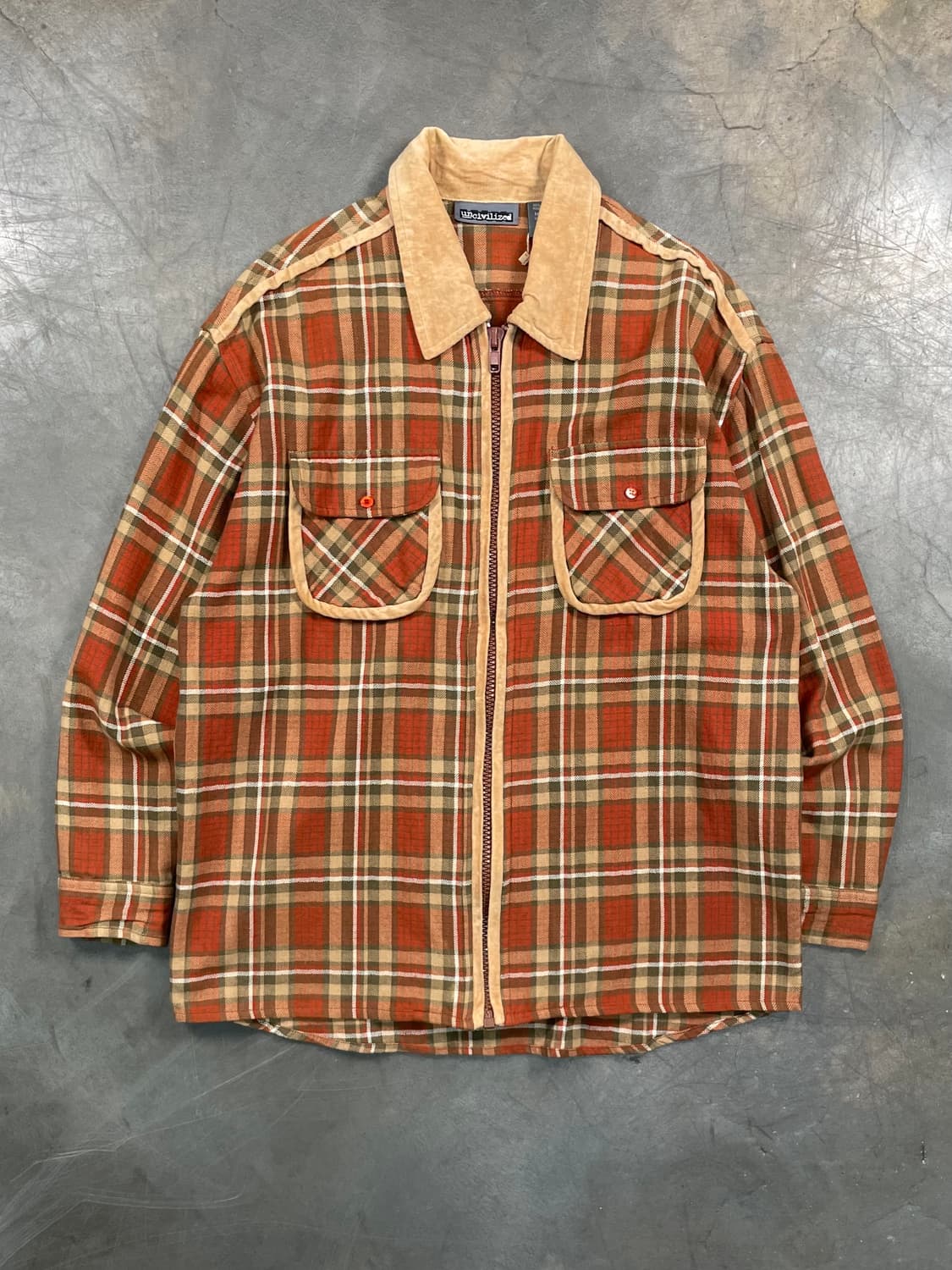 빈티지 타탄 체크 셔츠 집업 상품이미지1