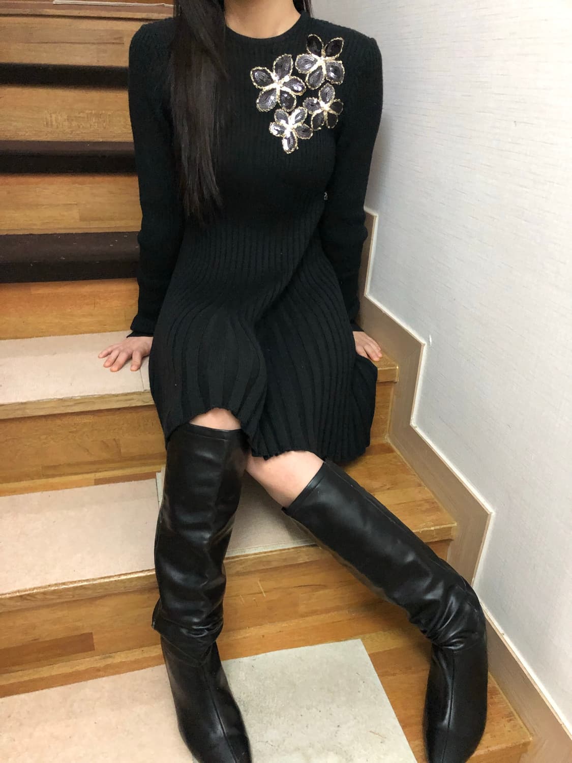 빈티지 게스 블랙 오리엔탈 원피스 상품이미지5