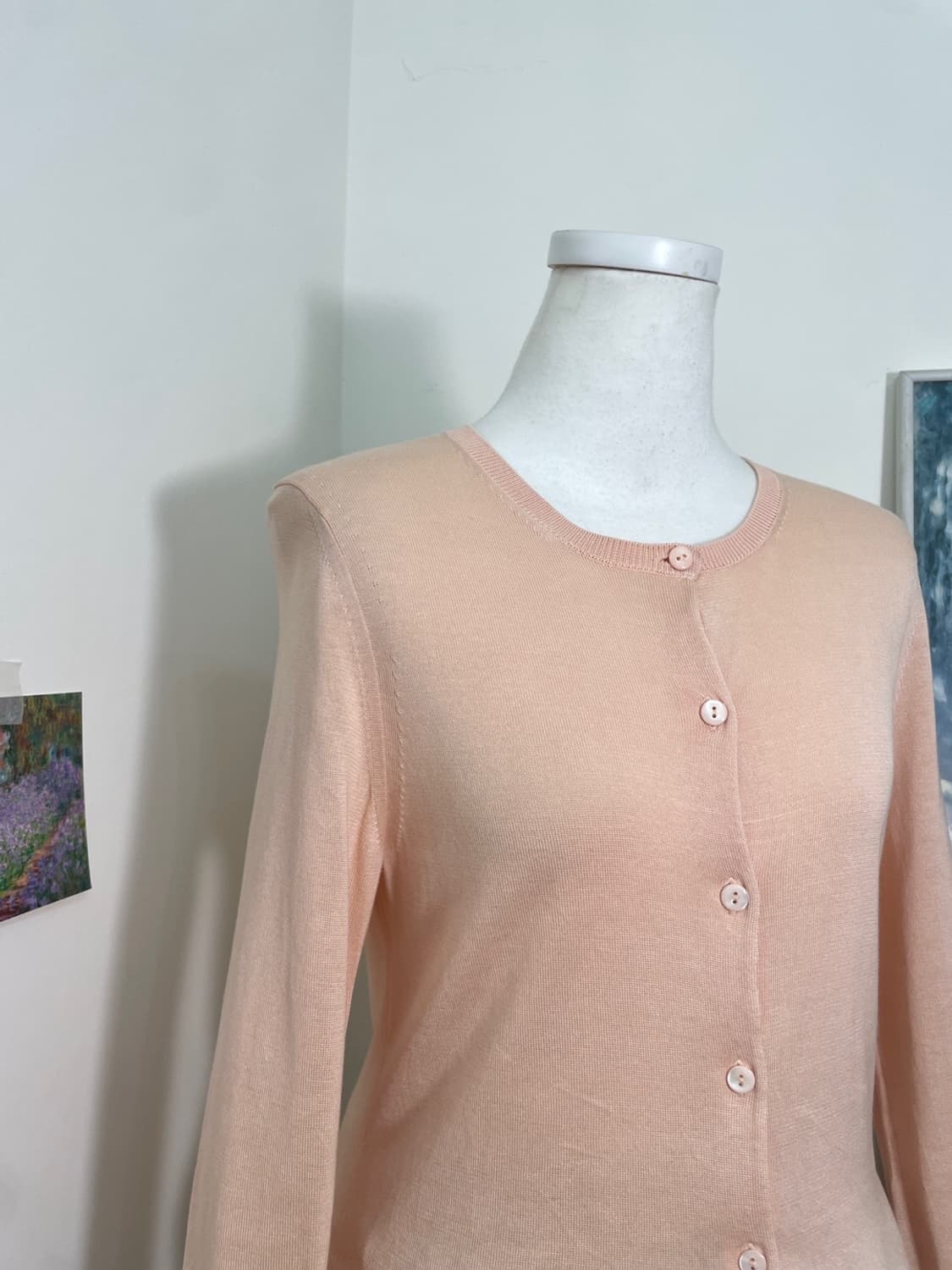 peach coral basic fit cardigan 상품이미지6