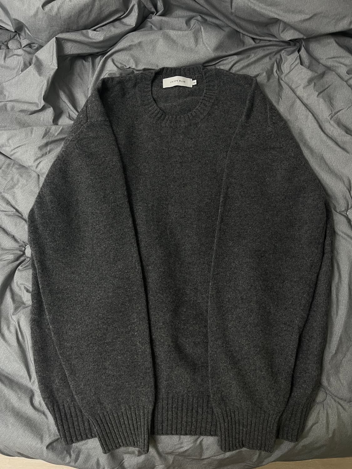 유니온블루 / 캐시미어 울 크루넥 니트 / 멜란지그레이 / XXL 상품이미지2