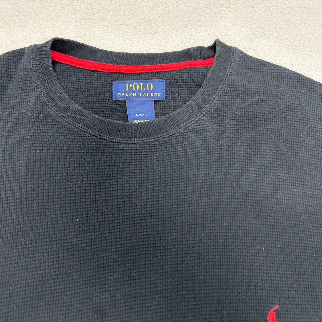 Polo black waffle T-shirts 상품이미지5