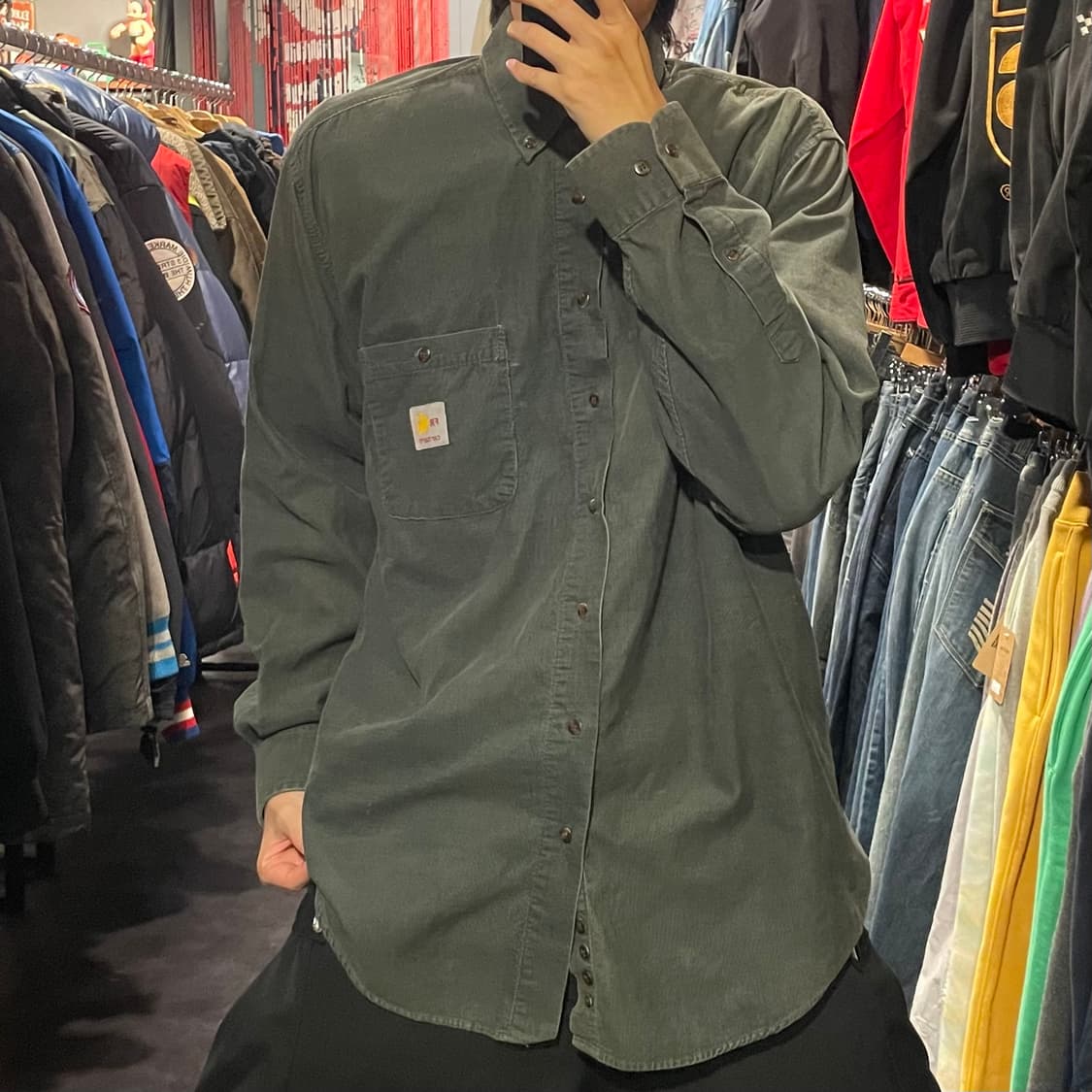 [IM] carhartt 칼하트 코듀로이 카키 긴팔셔츠 상품이미지2