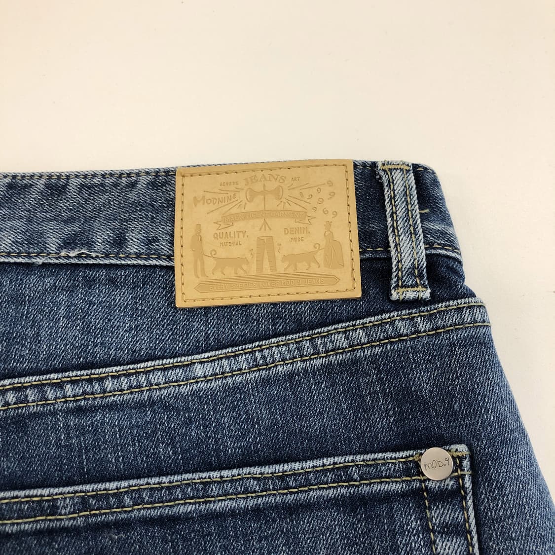 모드나인 CON7W 와이드 데님진 33 인치 상품이미지4