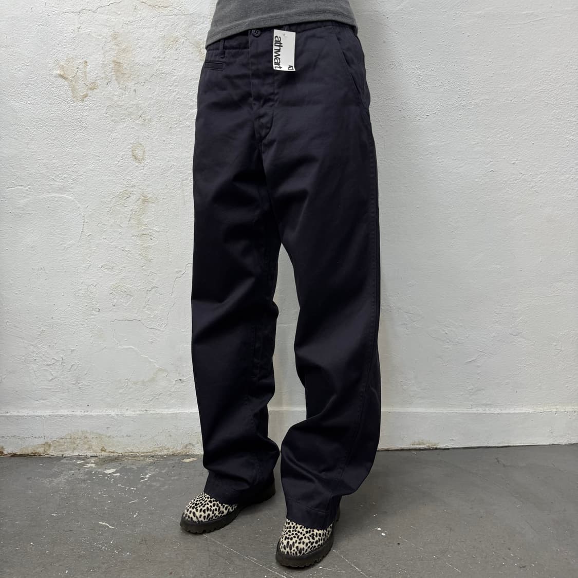 BAL 블랙컬러 5P 버튼 플라이 와이드 루즈 치노 팬츠 상품이미지1