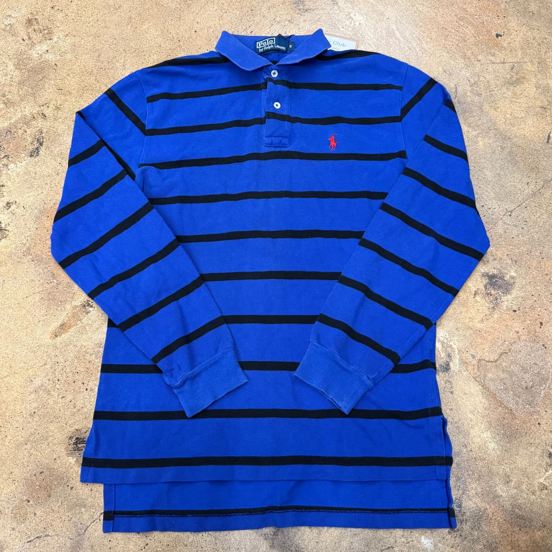 폴로 랄프로렌 블루 스트라이프 카라 긴팔티셔츠 상품이미지2