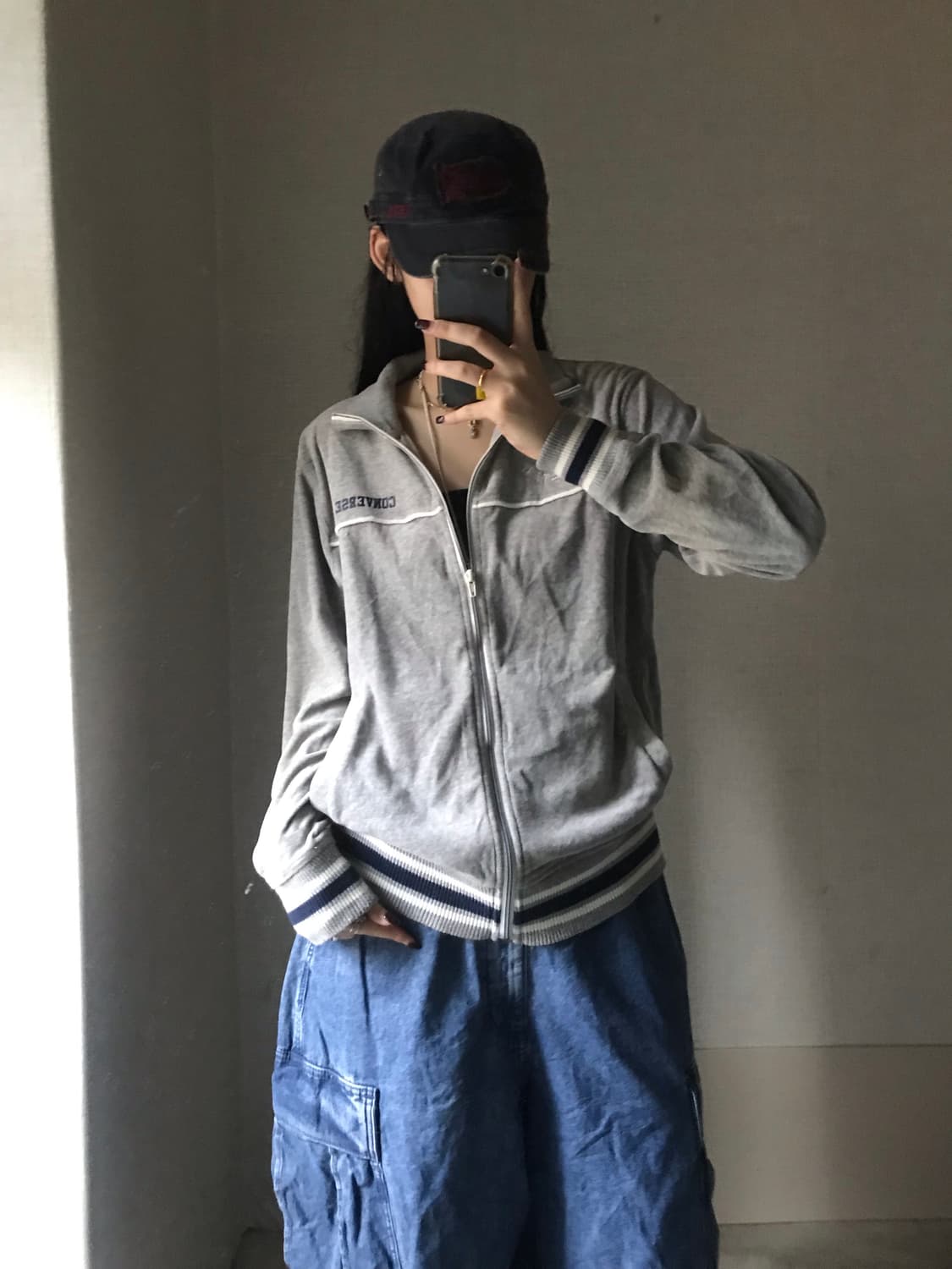 컨버스 그레이 벨벳 스타집업 상품이미지4