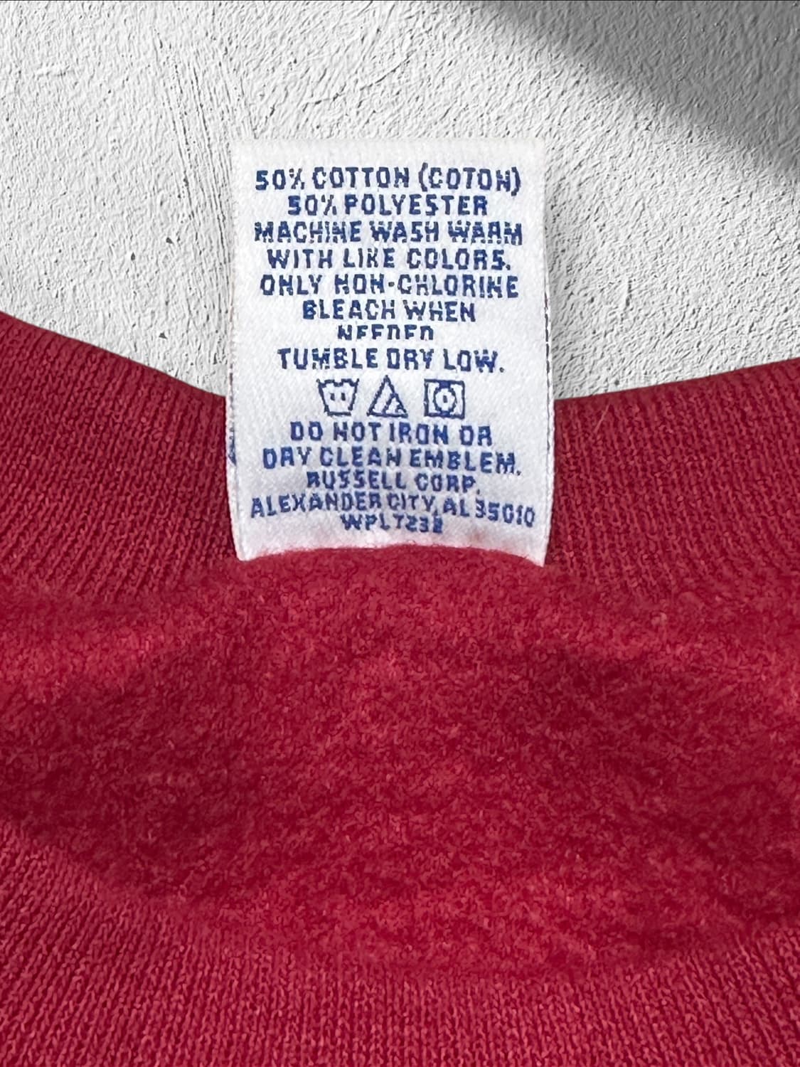 90s russell 러셀 스웻셔츠 버건디 XXL 상품이미지4