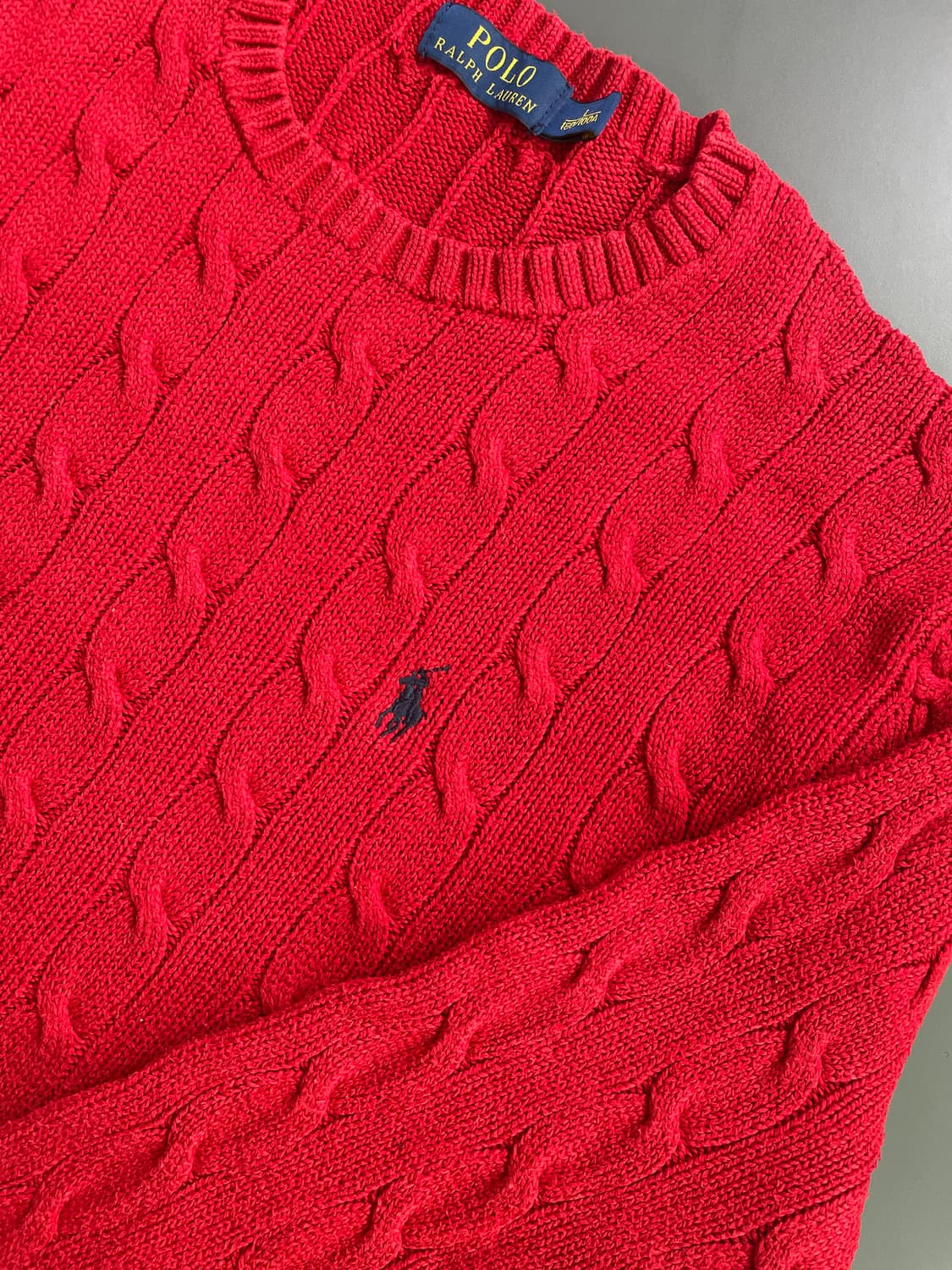 [L] 폴로 랄프로렌 코튼 케이블 꽈배기 니트 스웨터 상품이미지3