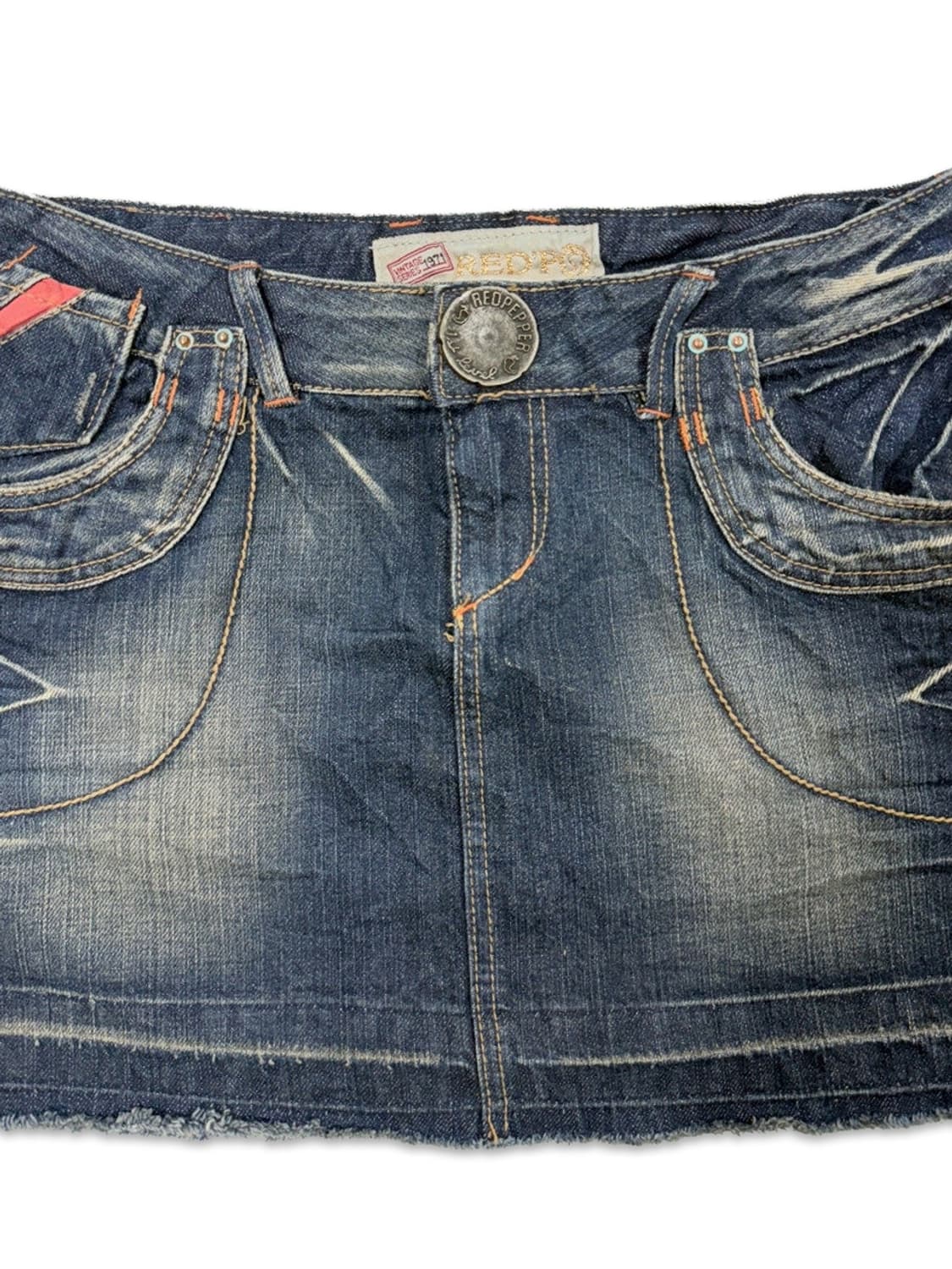 빈티지 Red pepper 갸루 데님 미니 스커트 상품이미지3