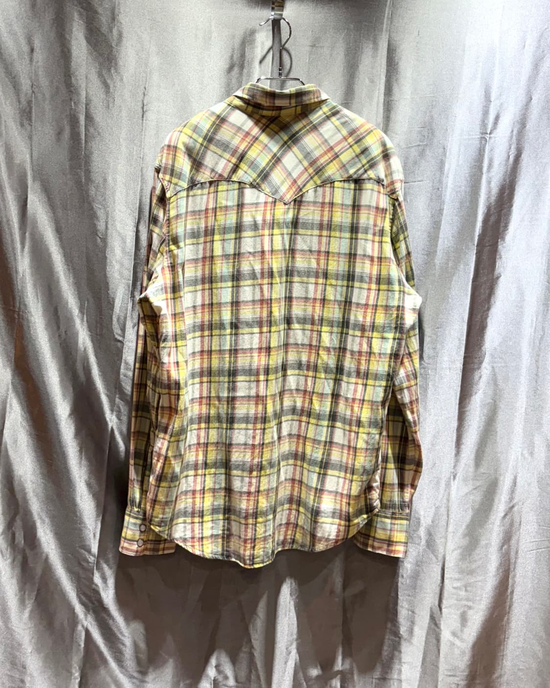 L 리바이스 웨스턴 투포켓 옐로우 체크셔츠 상품이미지3