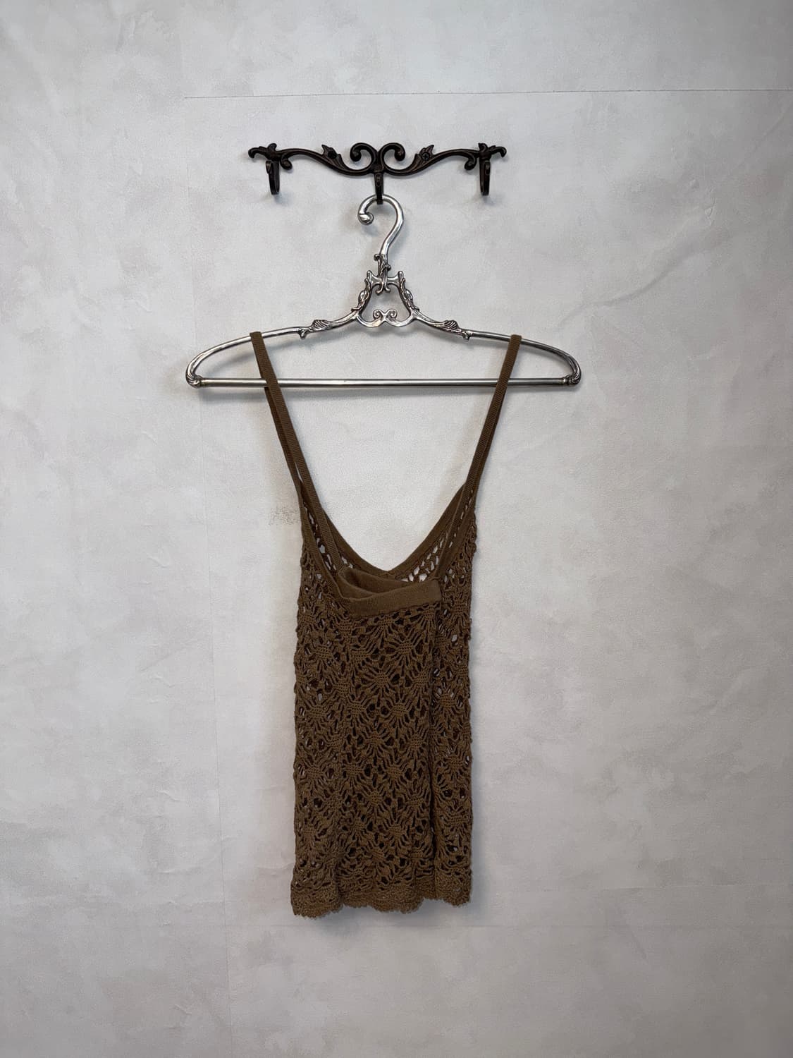Brown ethnic floral crochet sleeveless 상품이미지6