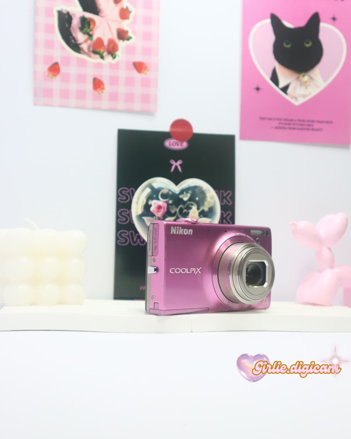 고급기종+희귀!) 니콘 쿨픽스 S6100 핑크 빈티지 디지털 카메라 상품이미지2