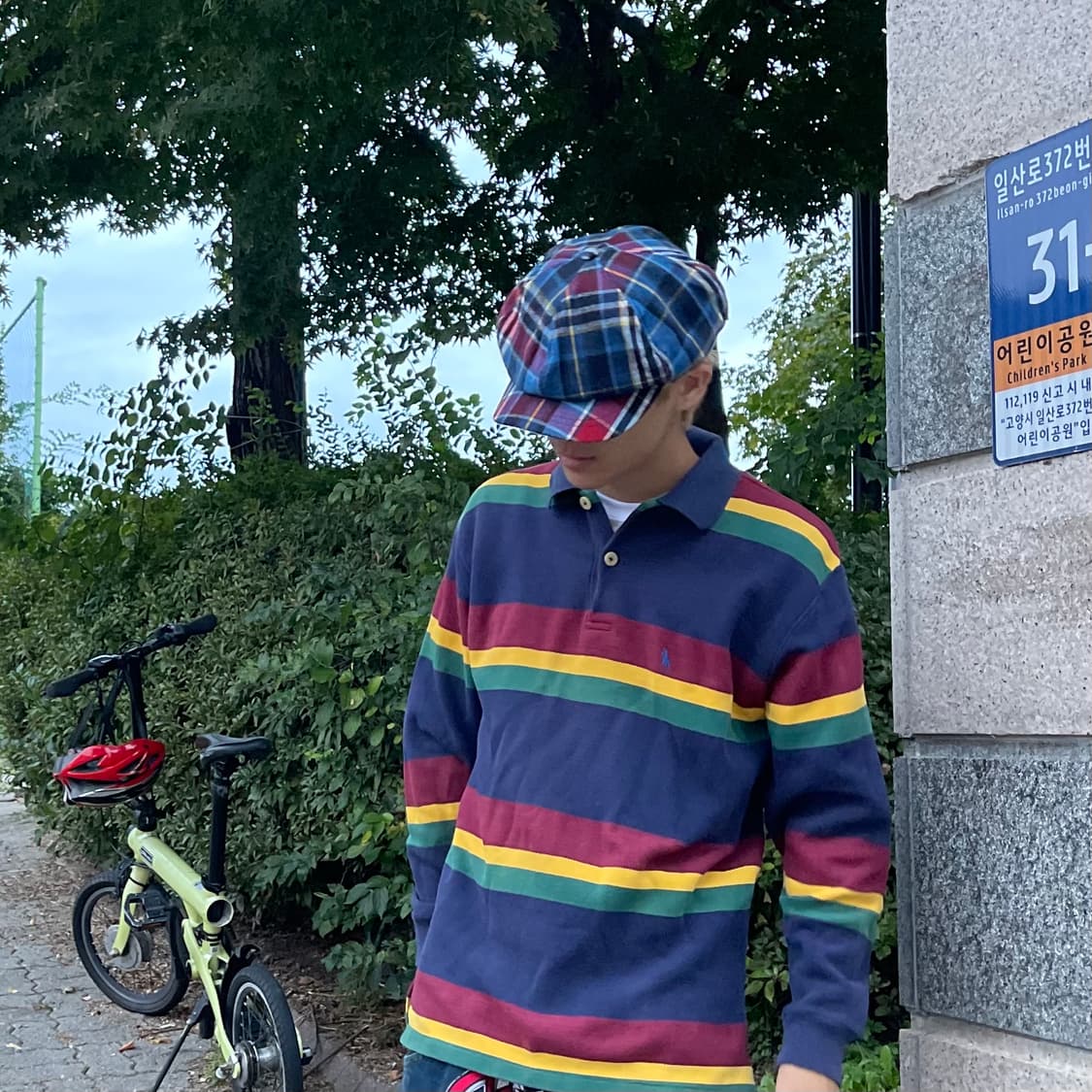 빈티지 멀티체크 뉴스보이캡 상품이미지2