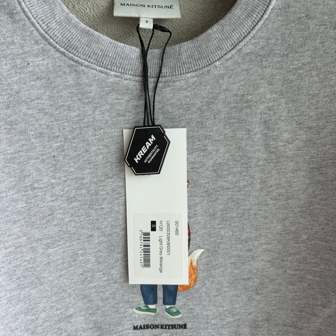 새상품(S)메종키츠네 x 바버 로고 맨투맨 그레이 상품이미지2