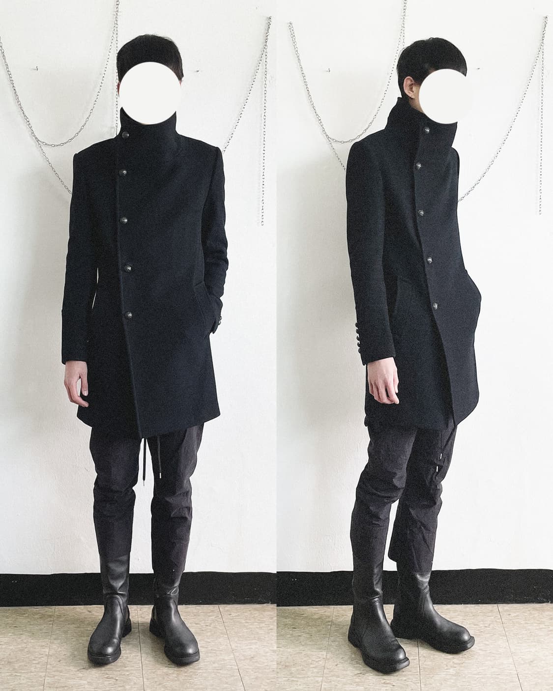 타임 옴므 2011 사선버튼 하이넥 코트 상품이미지1