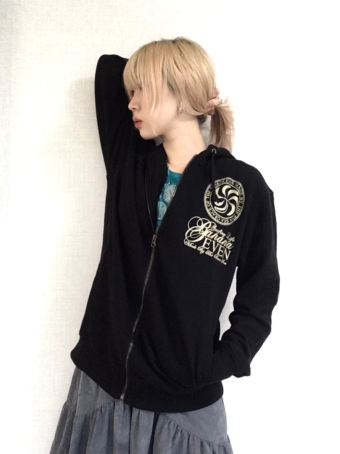 jpn vintage y2k printing hood zipup 상품이미지2