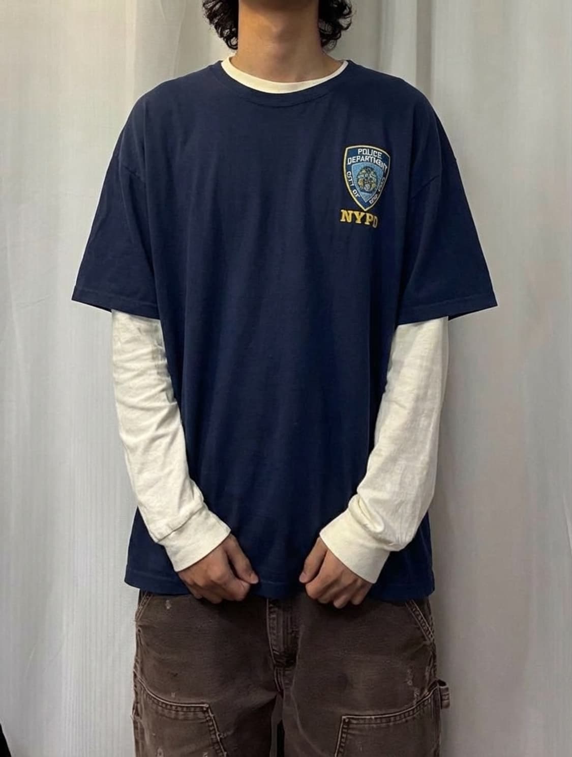 90s 뉴욕 N.Y .PD  오버핏 반팔티 상품이미지1