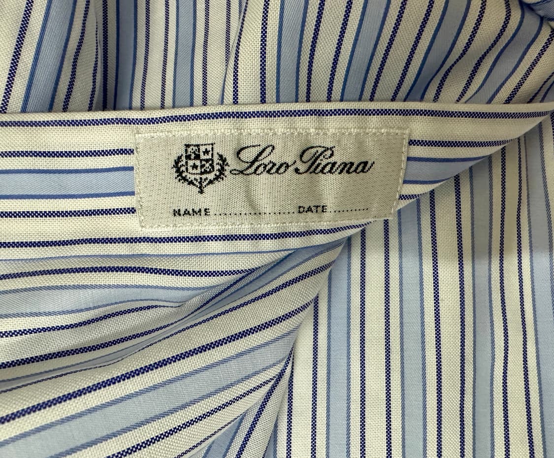 로로피아나 마글리아 블루 아이보리 스트라이프 셔츠 상품이미지5