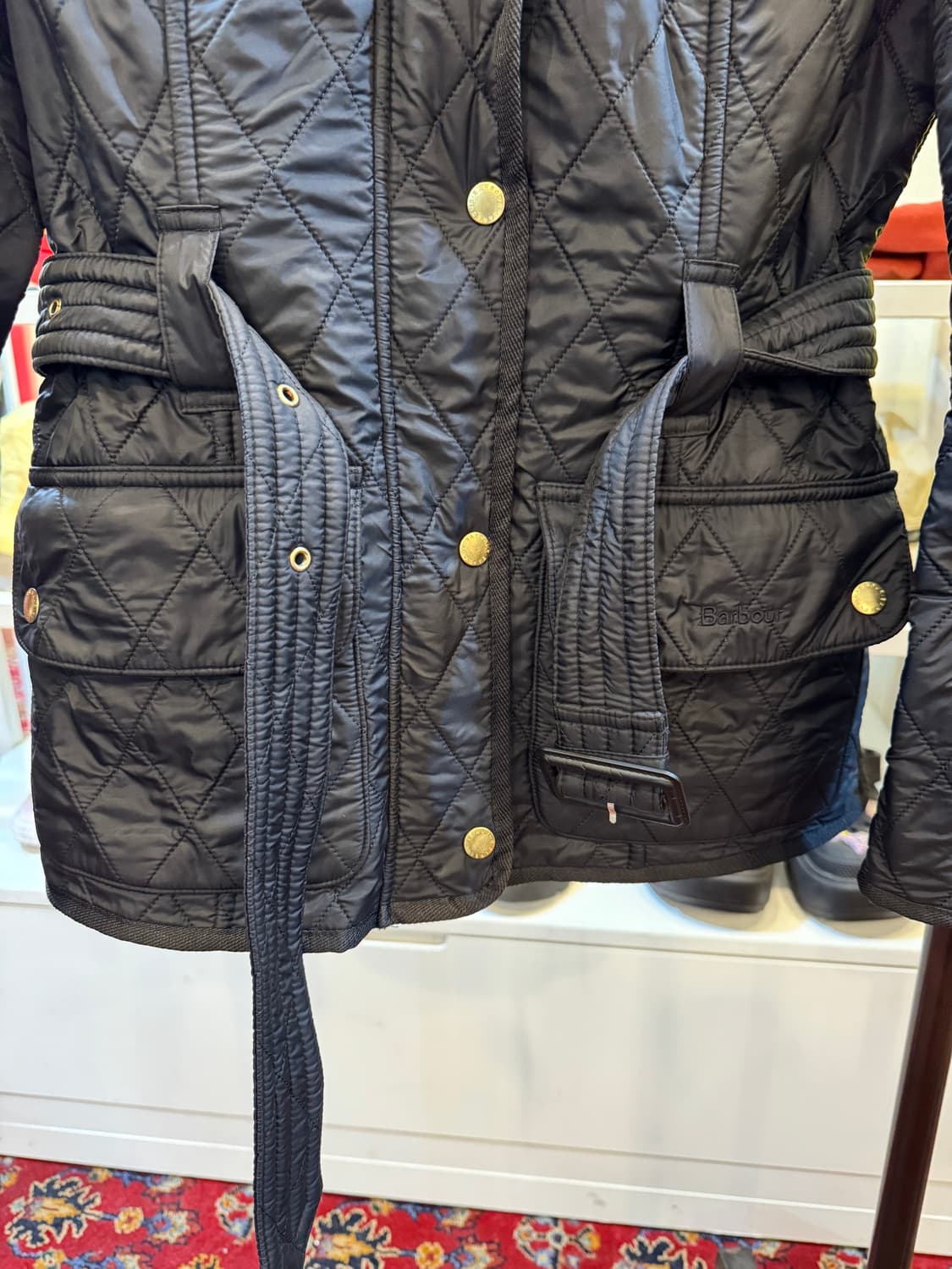 바버 인터내셔널 블랙 폴라 퀼트 자켓 UK10 size 상품이미지6