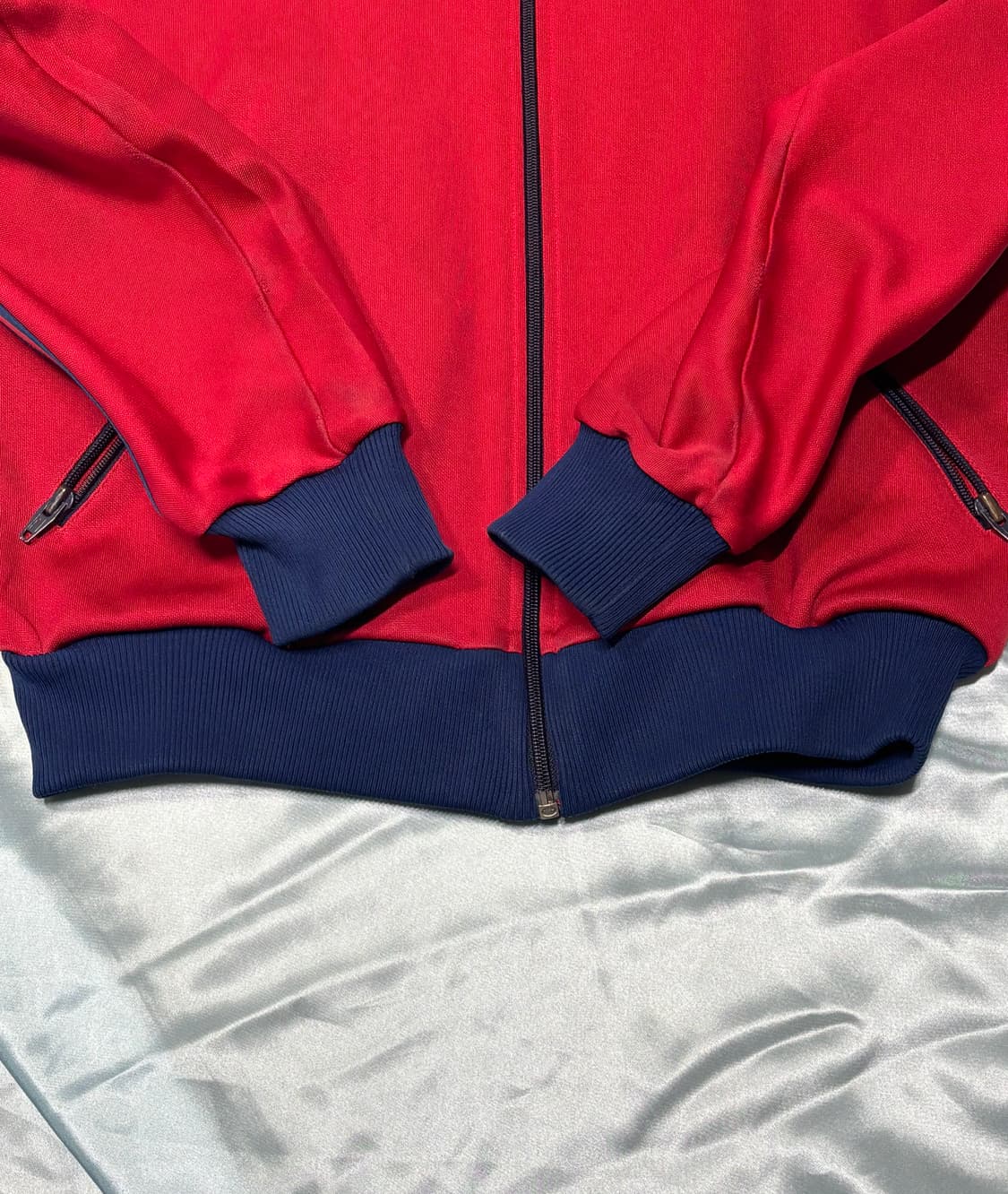 80s 빈티지 아디다스 데상트 후드 트랙탑 자켓 레드 상품이미지6