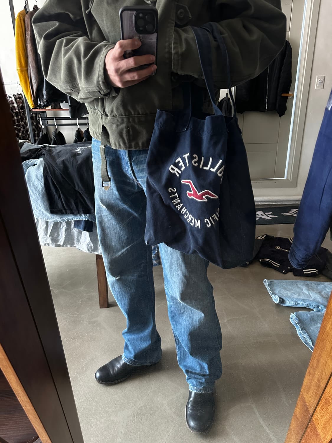 홀리스터 로고 캔버스 토트백 상품이미지5