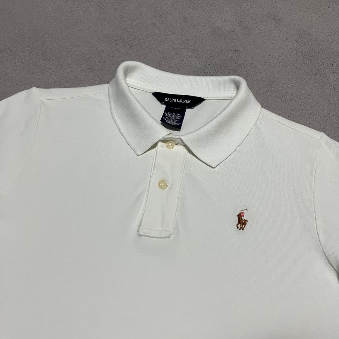 폴로 랄프로렌 걸즈 화이트 PK 카라티 상품이미지3