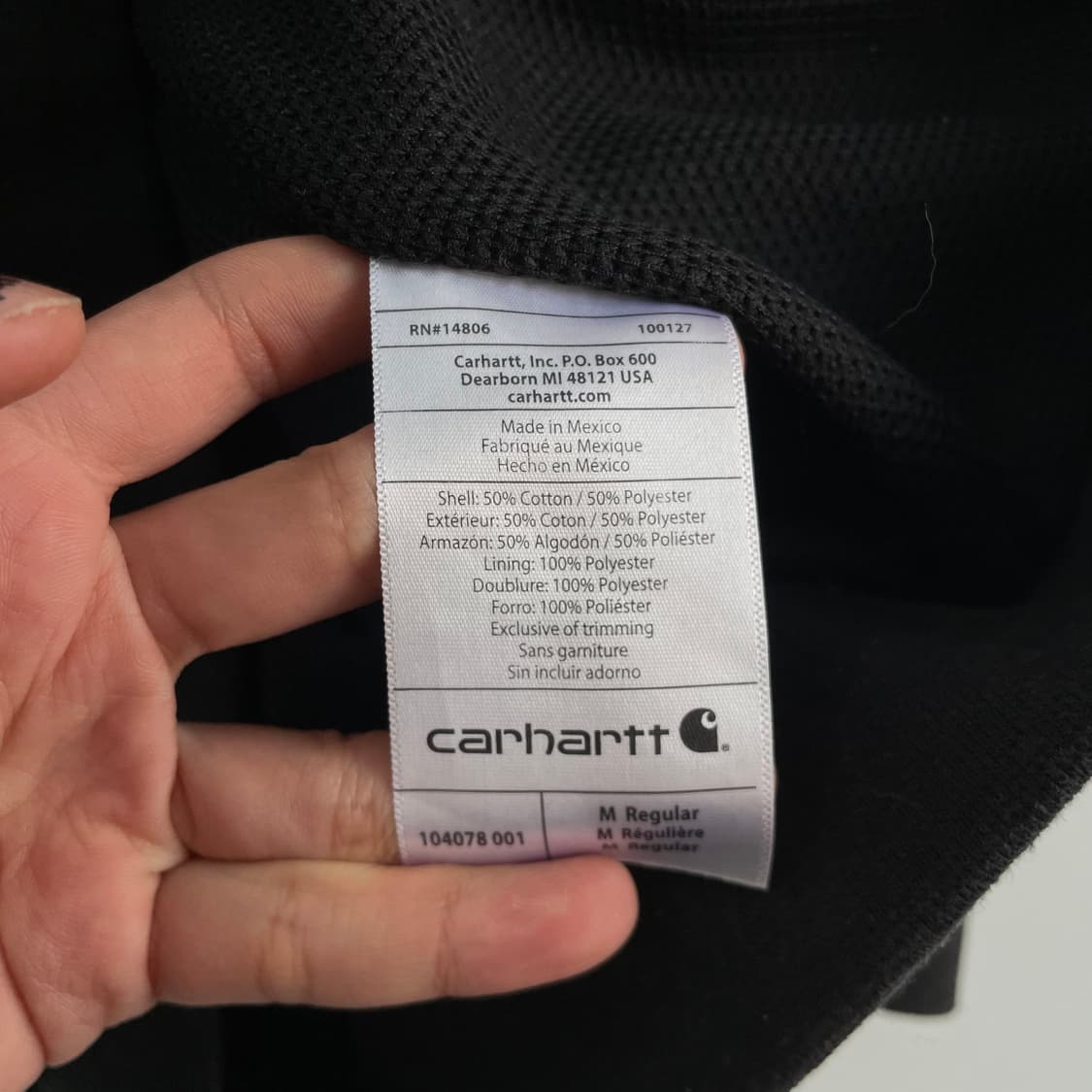 Carhartt 칼하트 블랙 미드웨이트 레인디펜더 써멀 자켓 상품이미지7