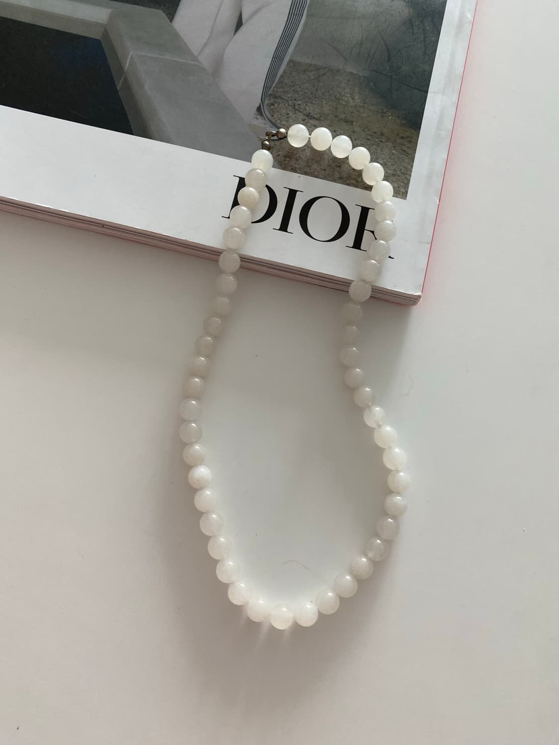 밀크 스톤 목걸이 y2k 상품이미지1