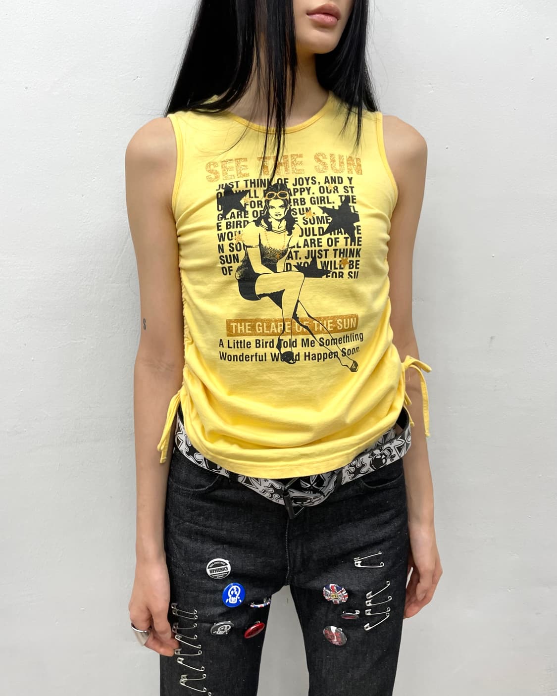 Retro girl star yellow sleeveless 상품이미지4