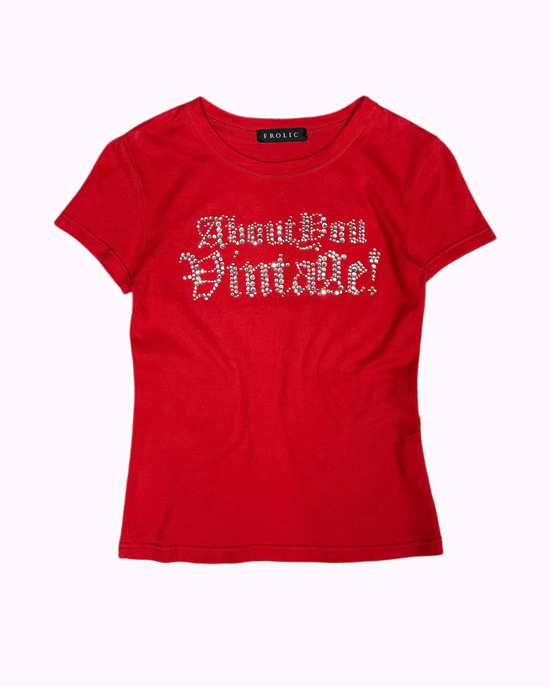 cubic lettering red crop t-shirt 상품이미지2