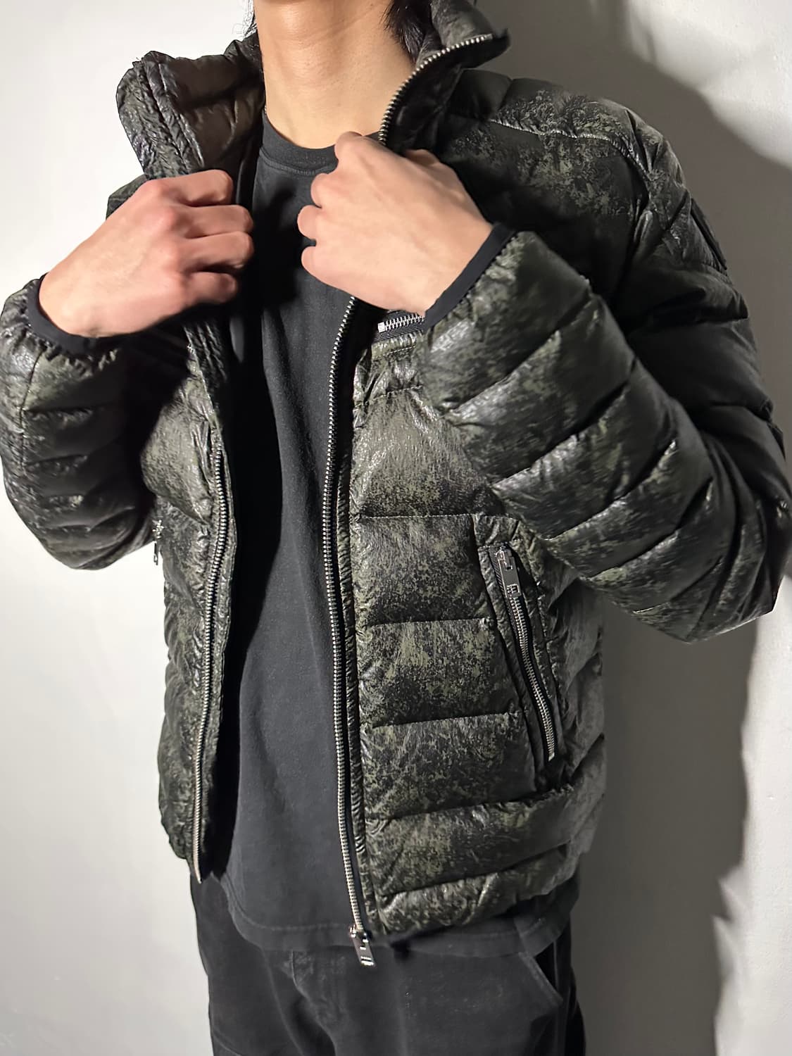 Diesel Down Jacket(Olive Marble Pattern) 상품이미지1