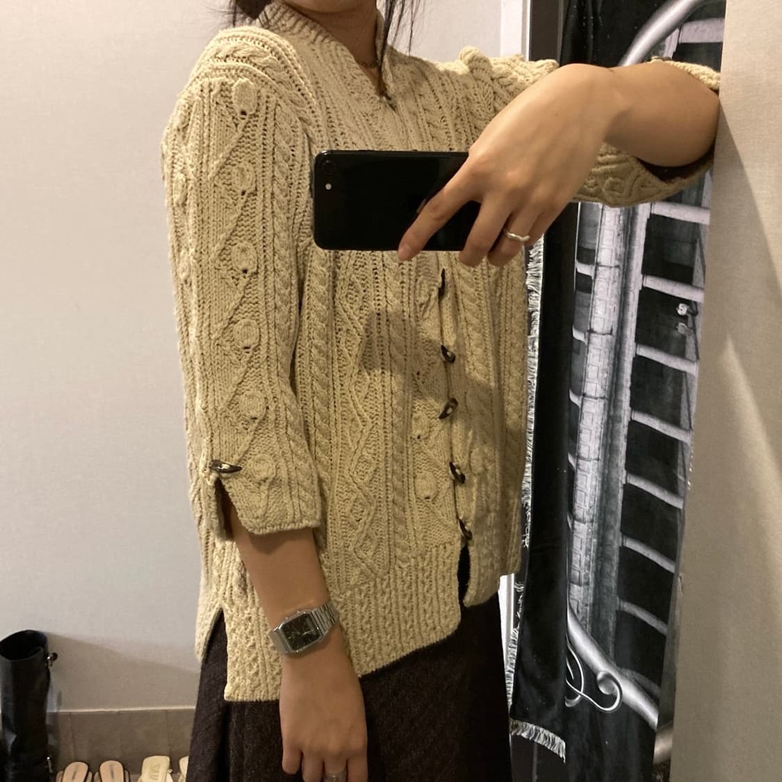 7부 니트 떡볶이 가디건 상품이미지3