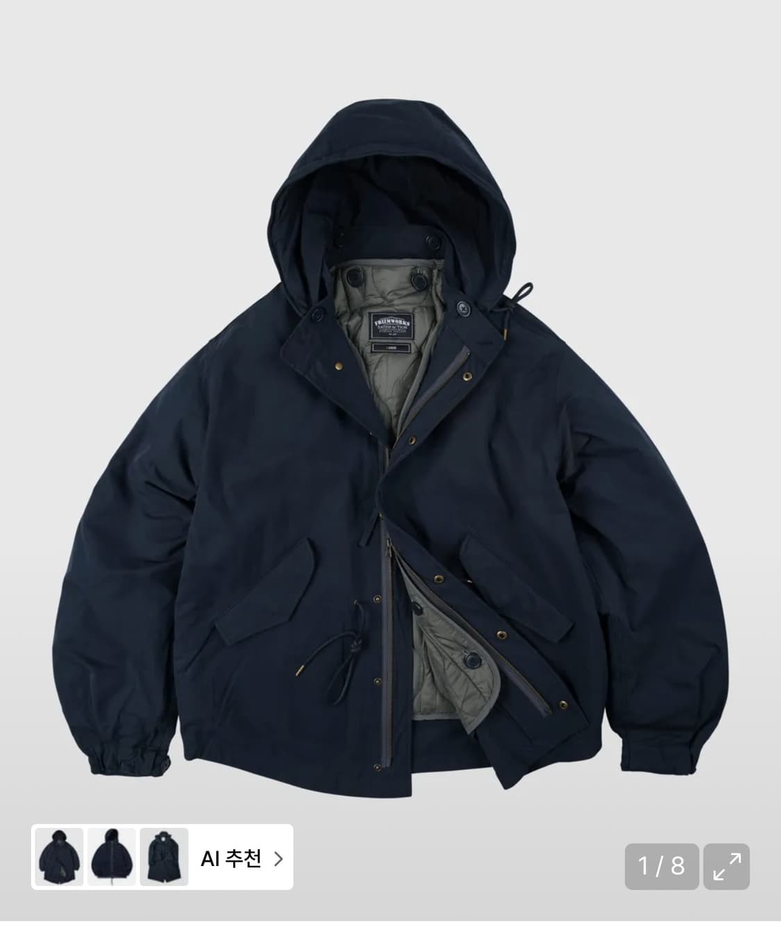 프리즘웍스 오스카 피쉬테일 야상네이비 판매해요 상품이미지1