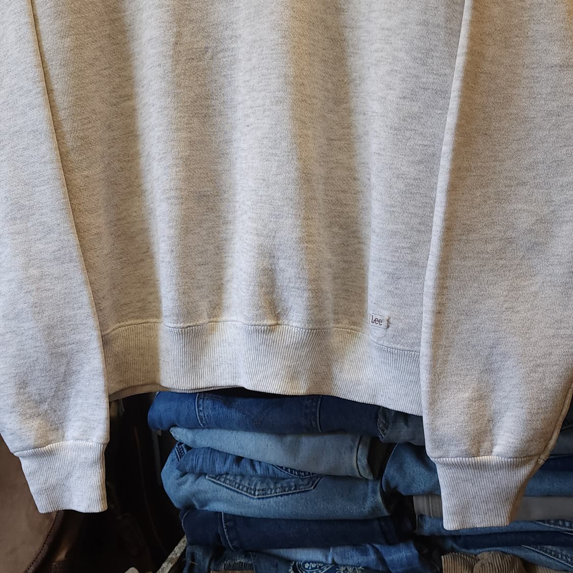 90s Lee 빈티지 스웻셔츠 플레인 스웻셔츠 오트밀 화이트 L 상품이미지6