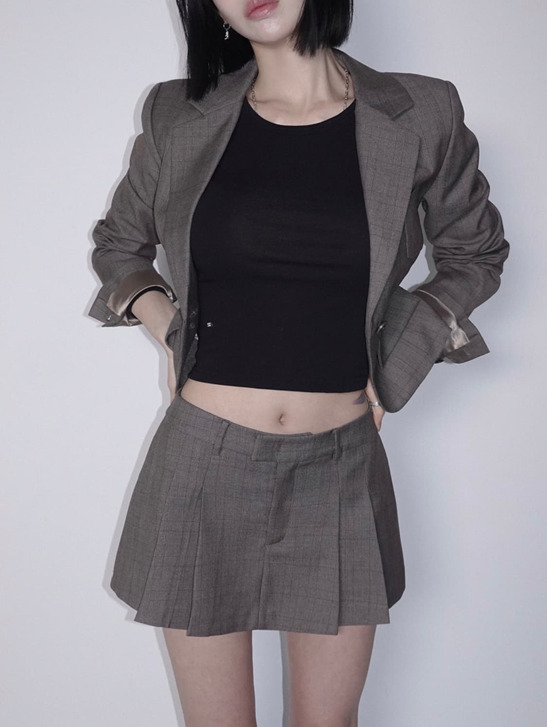 (새상품) 페일제이드 데뮤어 드뮤어 크롭 셋업 스커트 브라운  상품이미지2