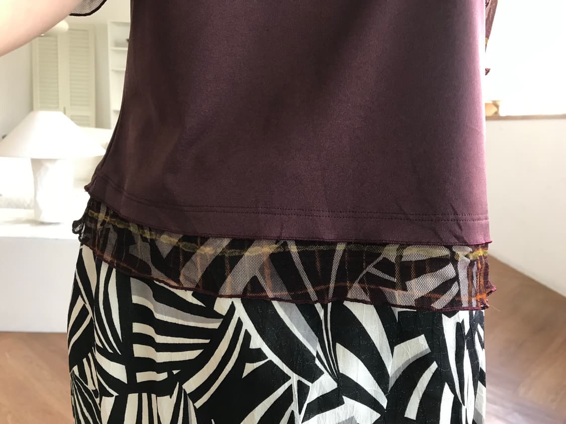 vintage pattern mesh top 상품이미지8