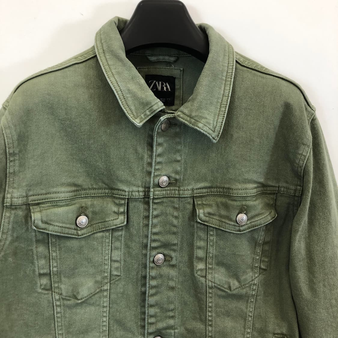 자라 워싱 카키 트러커자켓 XL 상품이미지2