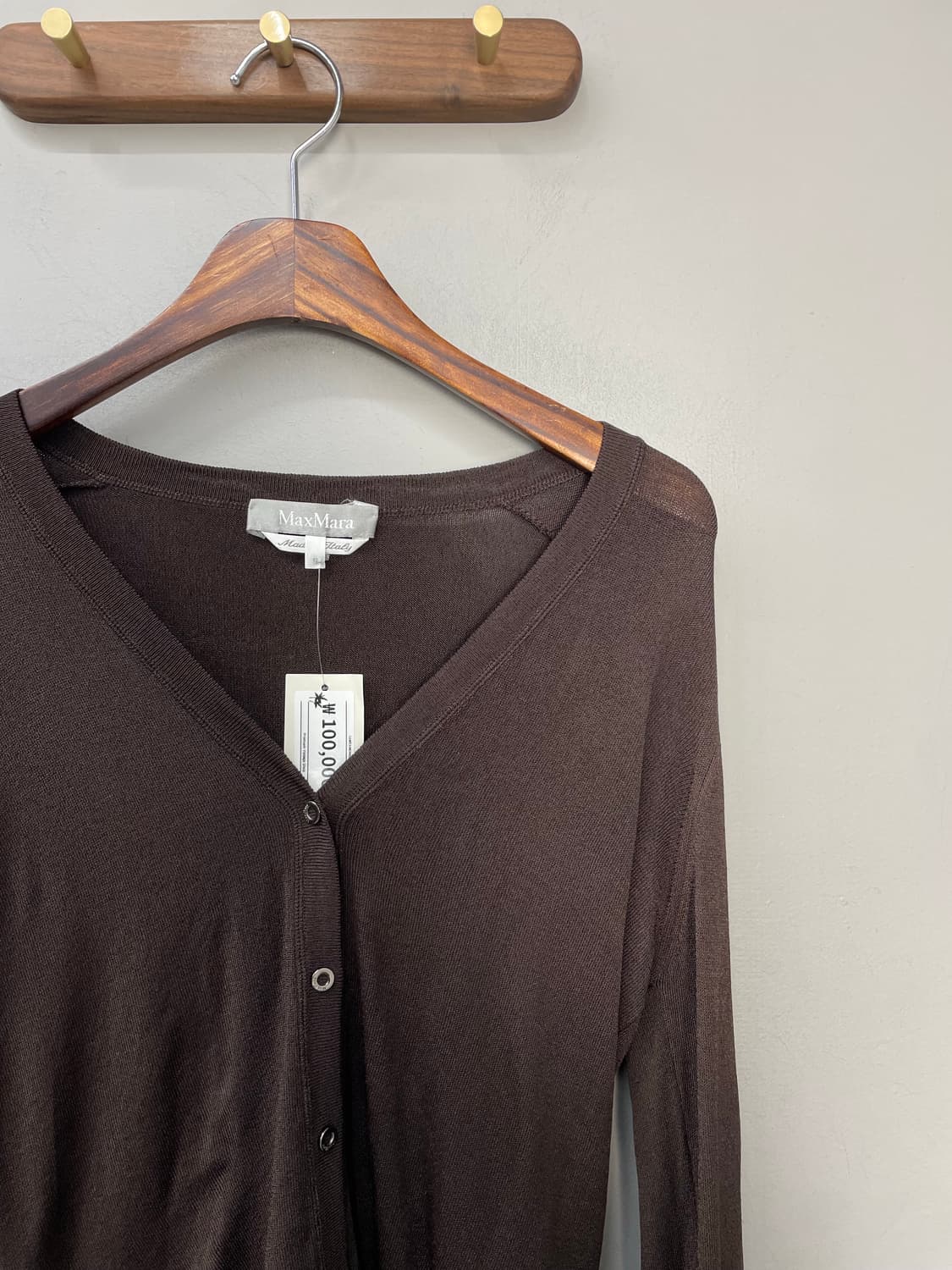 막스마라 브라운 브이넥 가디건 H1400 상품이미지3