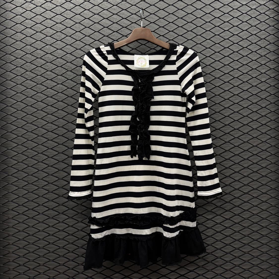 JPN VINTAGE 스트라이프 프릴 미니원피스 상품이미지2