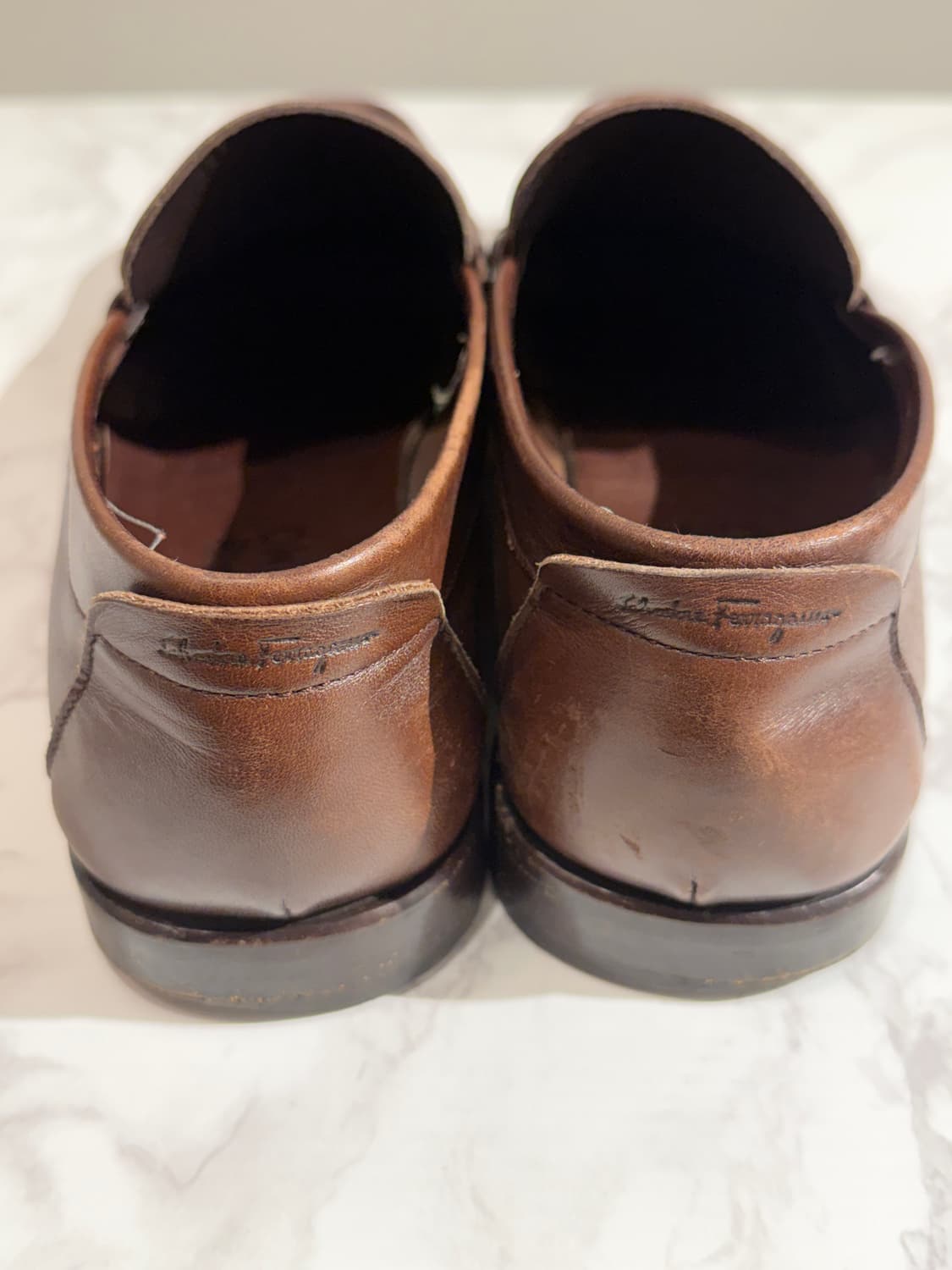 Salvatore Ferragamo 페라가모 브라운 가죽 로퍼 8.5 상품이미지3