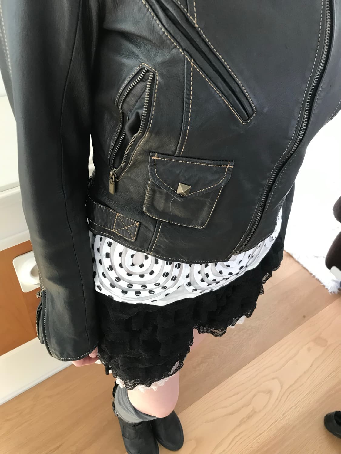 vintage real leather jacket 상품이미지6