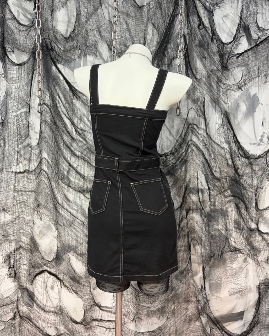 Y2K stitch belt one-piece 상품이미지6