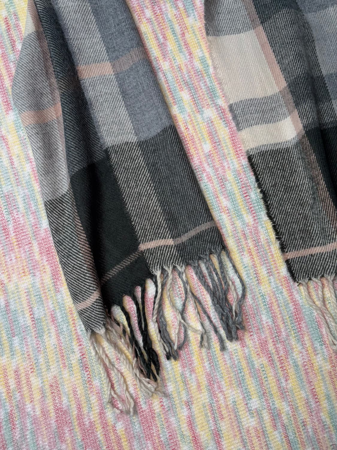 그레이 체크 머플러 상품이미지4