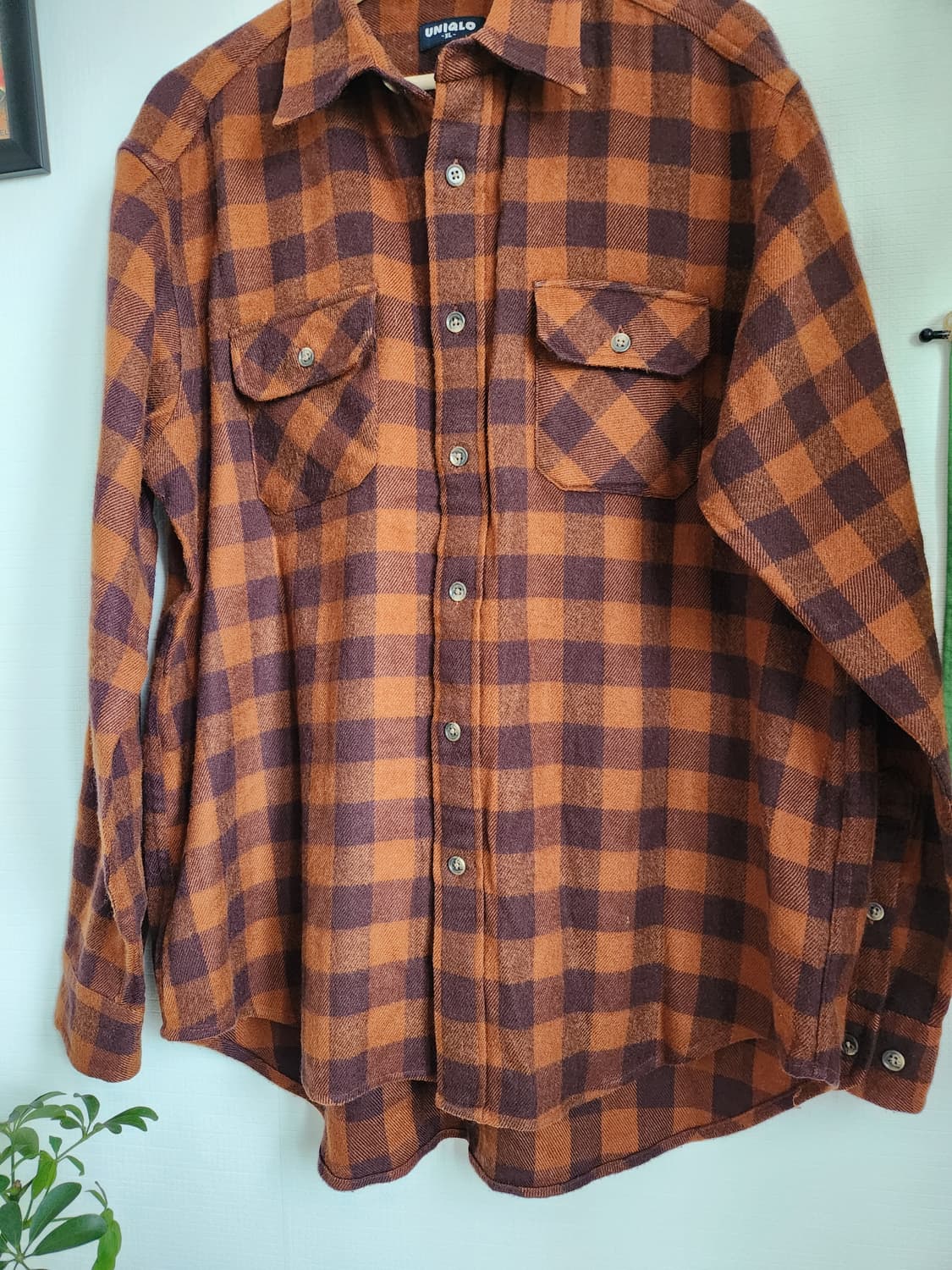 90s 올드 유니클로 럼버잭 체크 플란넬 셔츠 상품이미지3