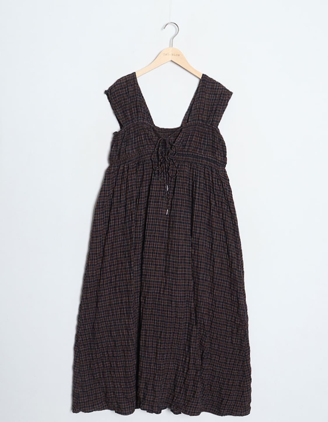 DISCOAT Shirring Check One-Piece 상품이미지2