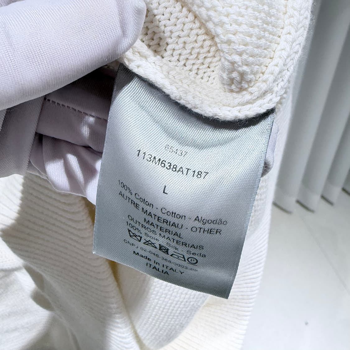 L / 디올 오블리크 인서트 아이보리 니트 상품이미지5