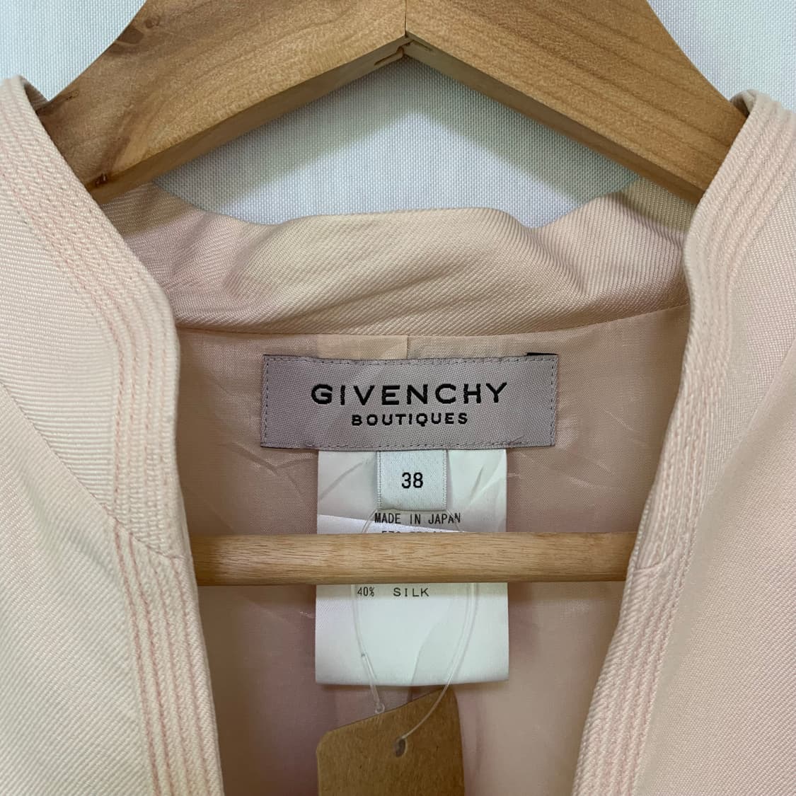 지방시 빈티지 베이비핑크 노카라 원버튼 여성 자켓 38 하객룩 상품이미지8