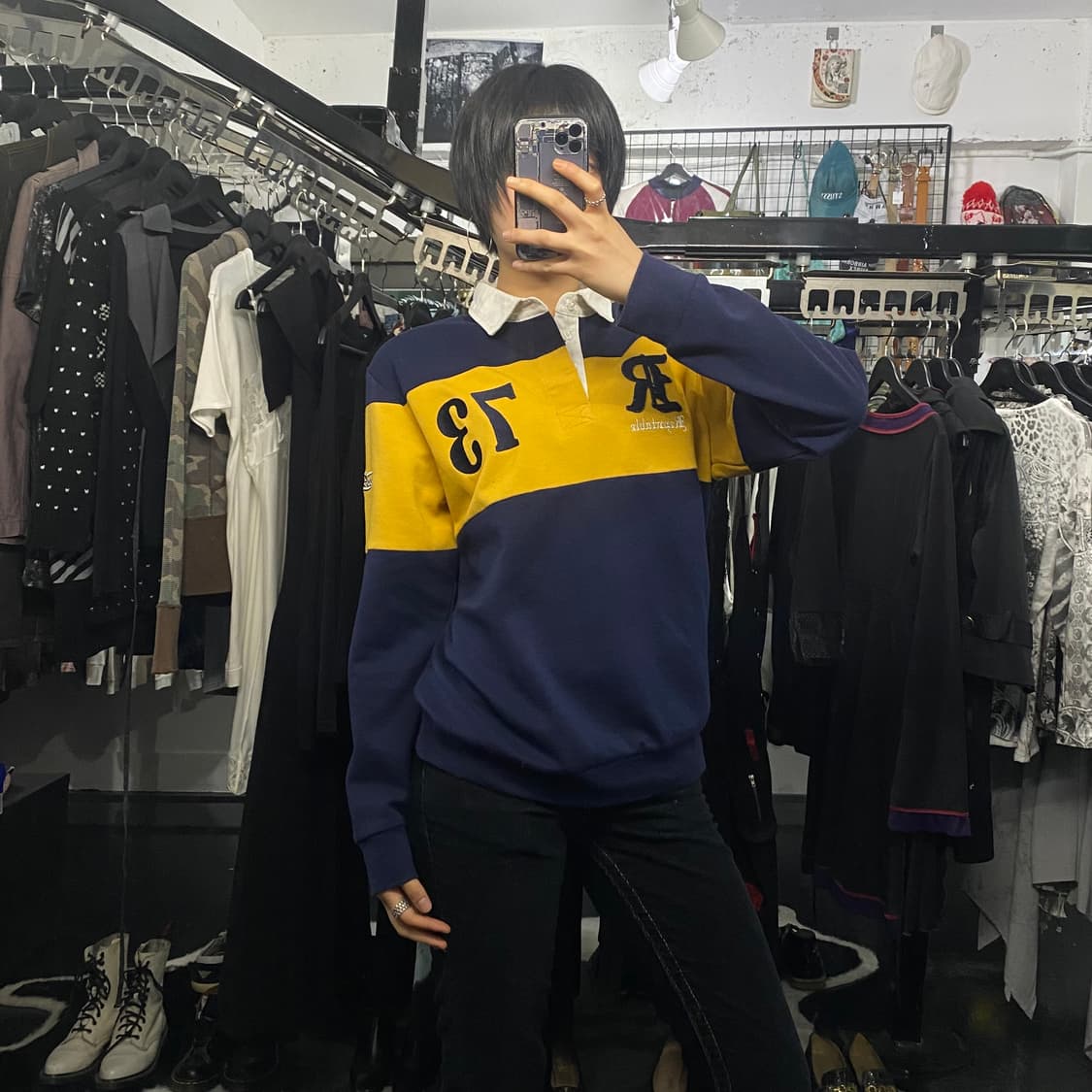 Japanese vtg 패치 디테일 럭비 맨투맨 상품이미지7